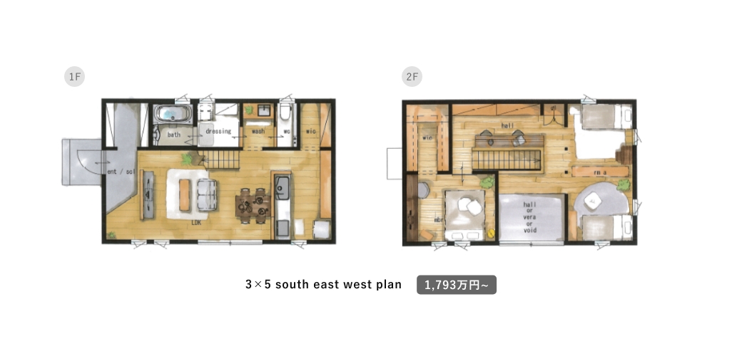 3×5 south east west plan 1,793万円~