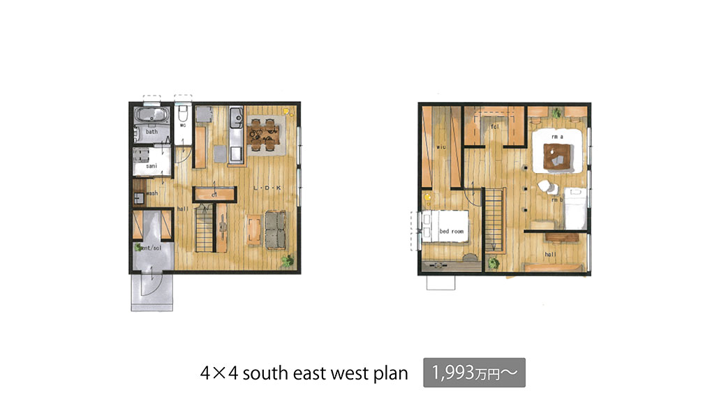 4×4 south east west